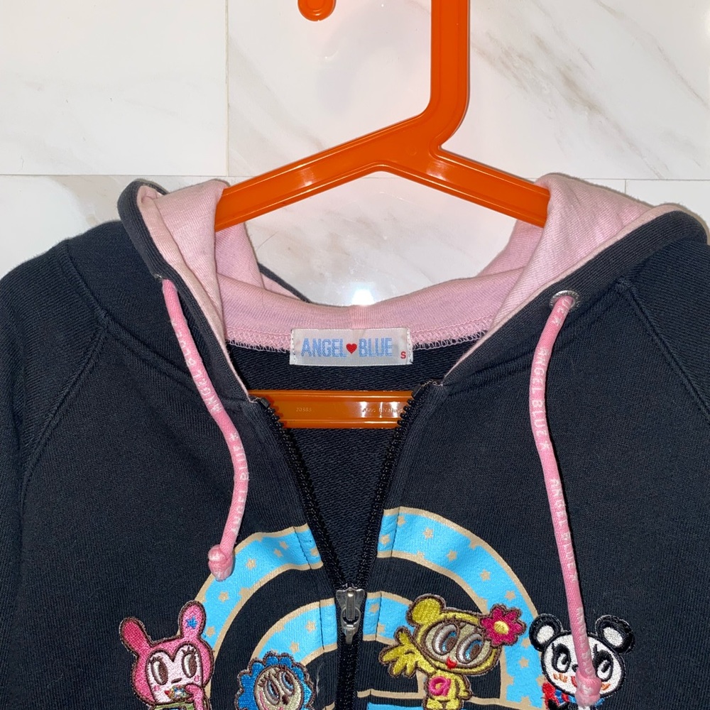 Angel blue zip up hoodie